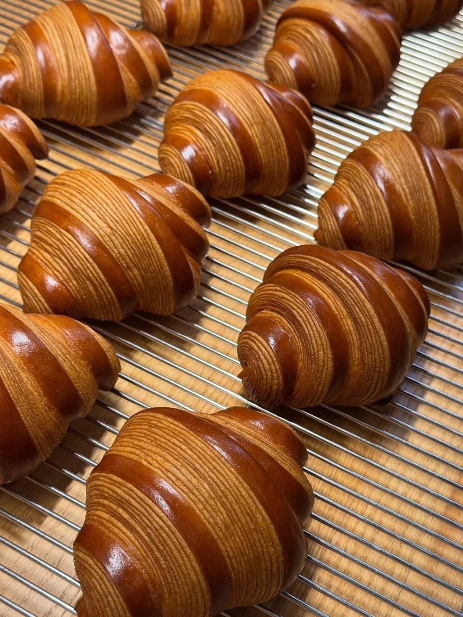 Freshly baked croissants